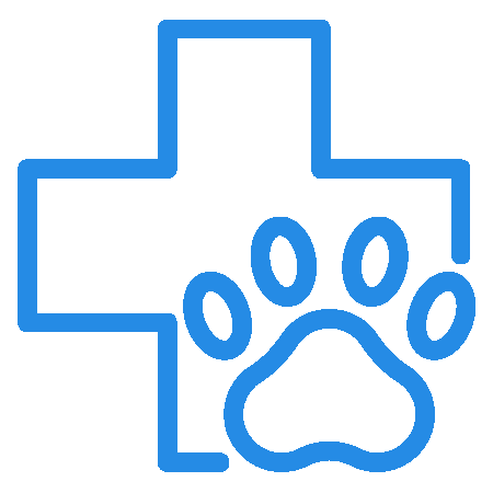 drawing of a plus sign with a paw print
