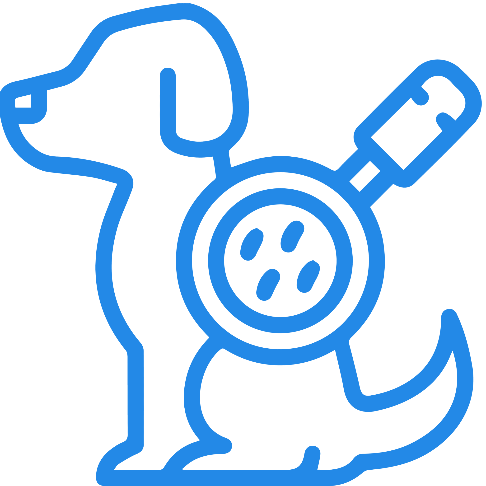 drawing of a dog with a microscope