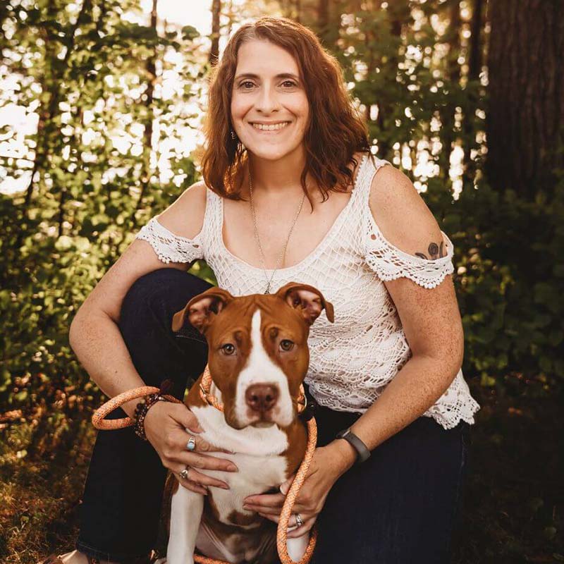 Meg with her two dogs